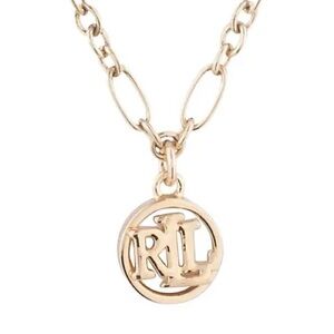 Ralph Lauren Gold-Tone Logo Necklace